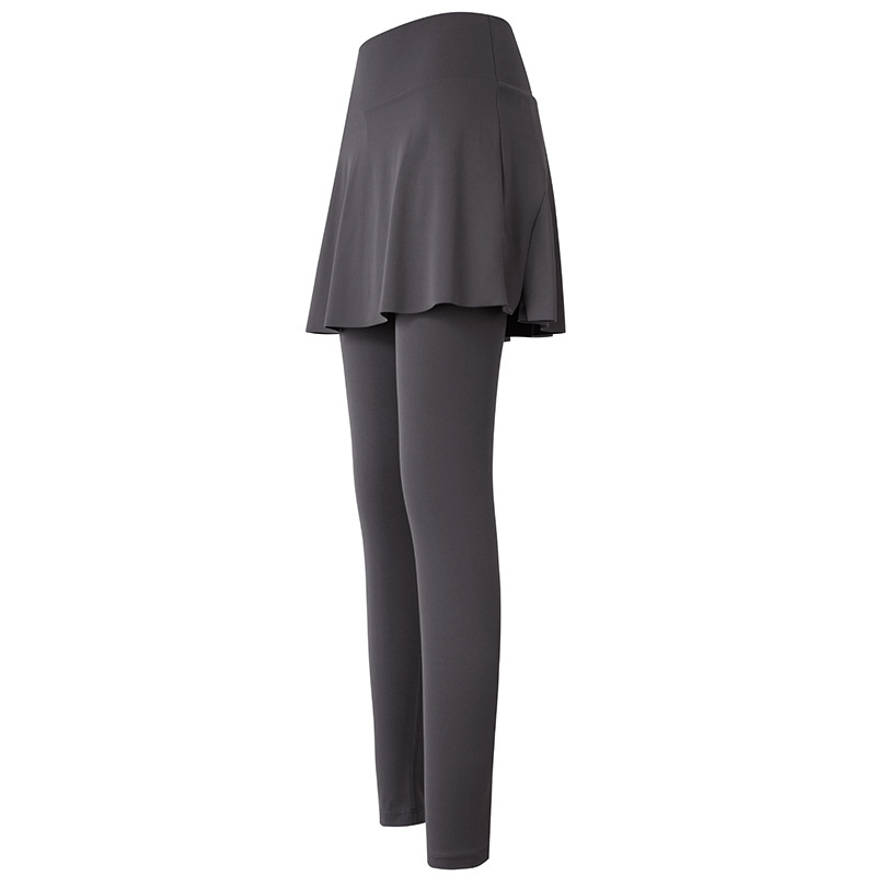 跨境瑜伽裤女高腰提臀假两件健身长裤外穿跑步裙裤训练运动裤