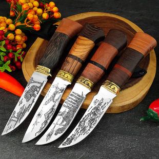 Foreign trade hand-held meat outdoor cutting knife stainless steel portable tactical meat knife picnic knife steak knife survival knife