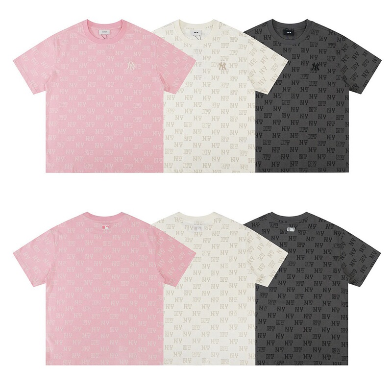 High-End Mlb Trendy Versatile Monogram Print Spring/Summer New Loose Comfortable Short-Sleeve T-Shirt for Men and Women Couples