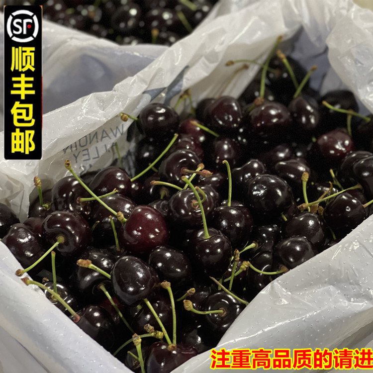 智利进口车厘子水果新鲜大樱桃应季黑珍珠樱桃现货批发一件代发|ru