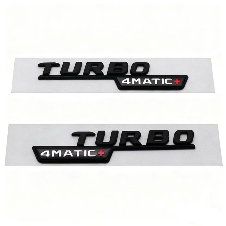 Suitable for Mercedes-Benz Turbo 4Matic Amg Fender Side Logo Turbocharged Car Logo Modified Body Car Sticker