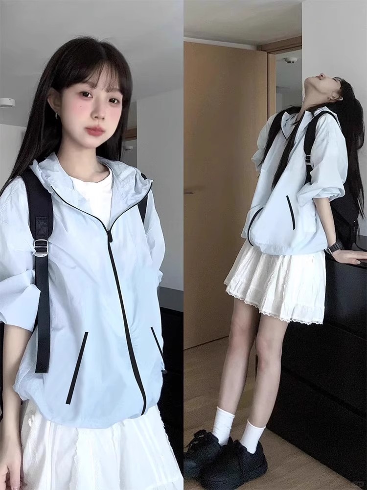 라이트 블루 [대비 지퍼 스타일]