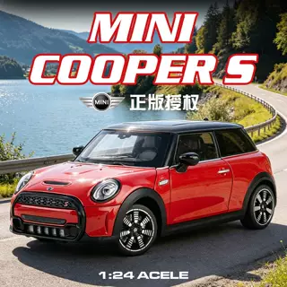 盒装黑曼巴1:24仿真合金正版宝马mini模型儿童声光回力玩具车摆件