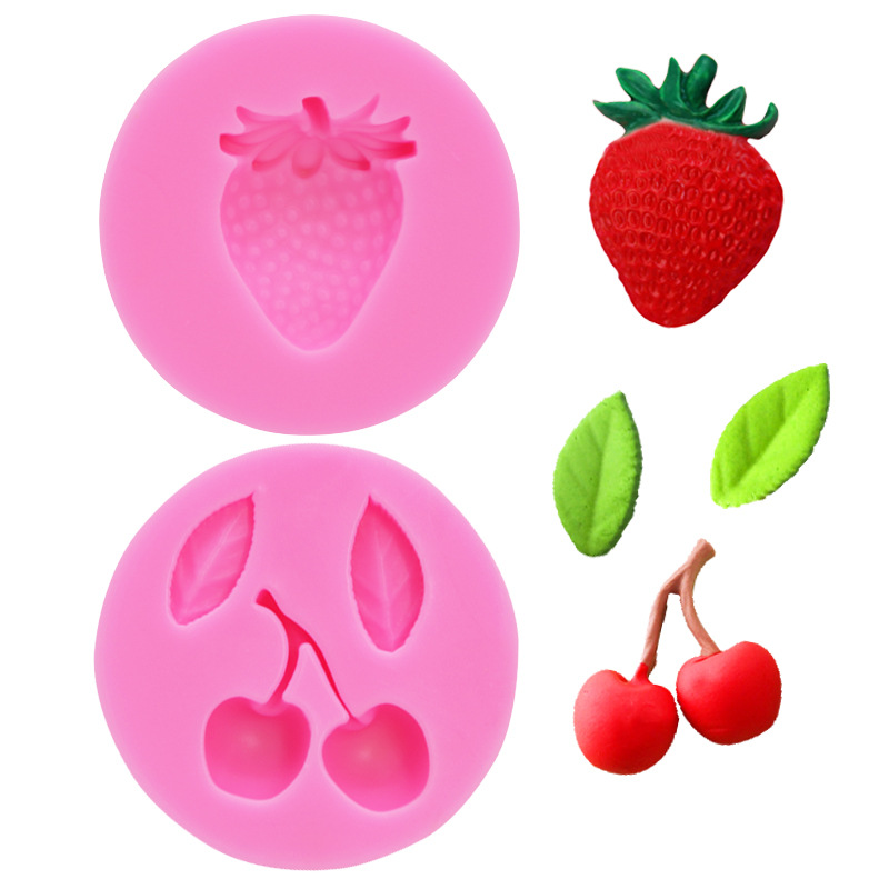 25g Weight Kitchen Molds Kitchen and drinking utensils 1 Piece Quantity Daily Occasion Cute Cherry Strawberry Silica Gel Kitchen Molds 1 Piece