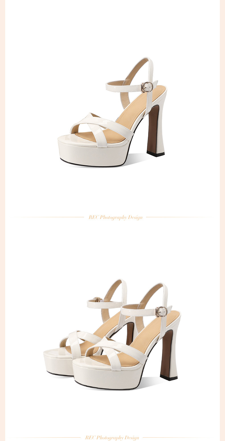 Sandal cao gót nữ hở mũi quai ngang đế dày phong cách Hàn Quốc — đen chi tiết 6