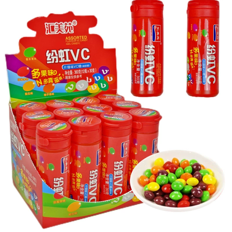 Оптовая Продажа с фабрики Радуга VC клейкий Радужный цвет фруктовый вкус смешанные конфеты Детская школа чистая красные закуски оптом