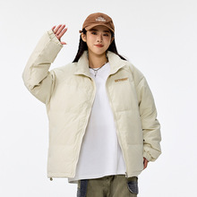 美式立领羽绒服90白鸭绒男女冬季外套情侣防钻绒保暖轻便羽绒夹克