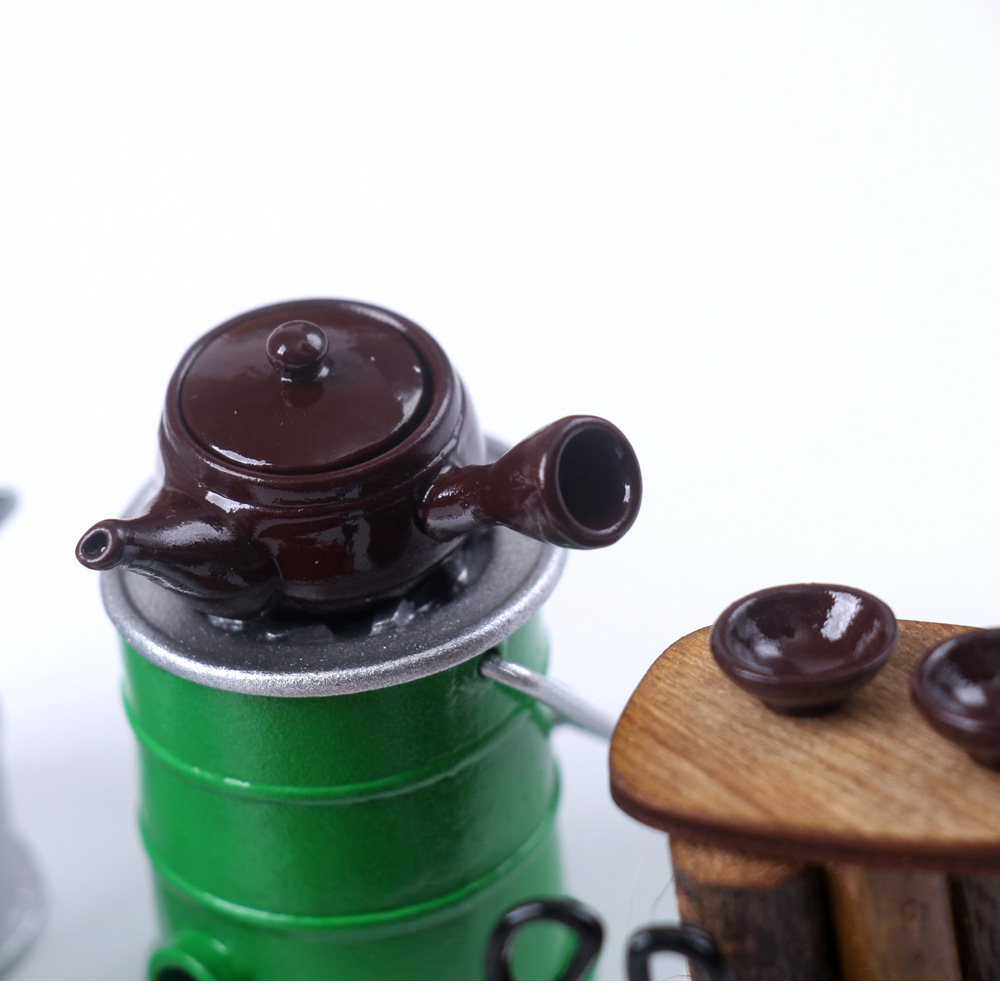 Miniatura mini panal de metal Bola de carbón estufa traje Dollhouse casa de muñecas pequeña casa de muñecas de tela BJD juguete