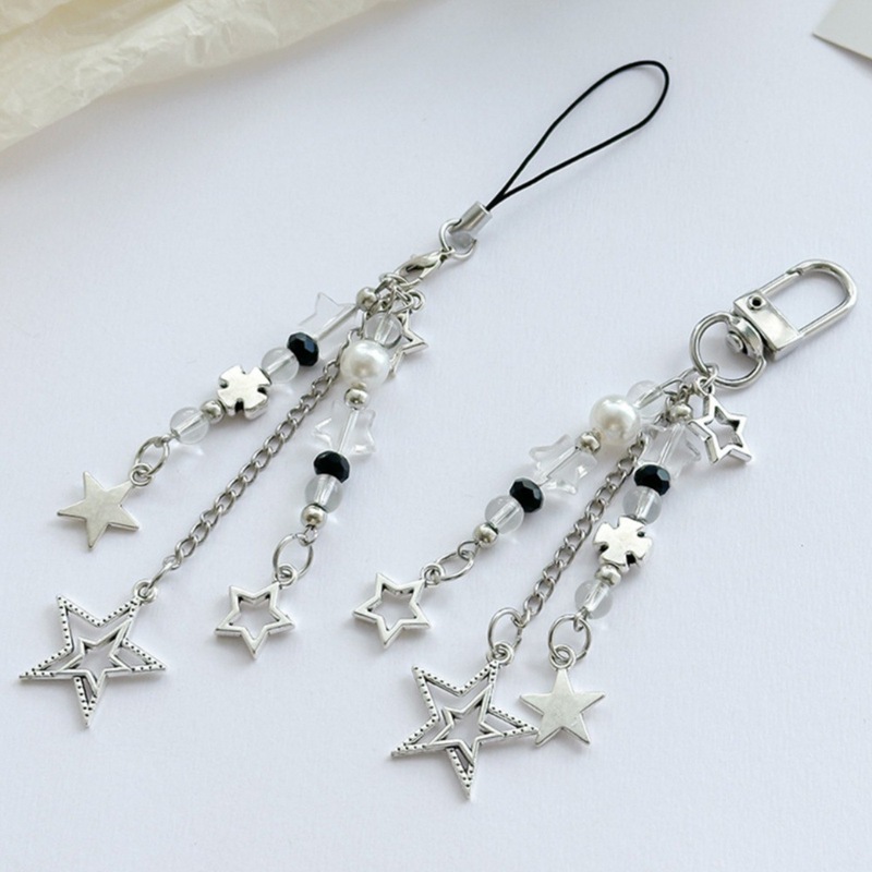 Sweet and Cool Pendant Spicy Girl Pentagram Chain Phone Chain Simple Style Student Versatile Bag Cross Plastic Buckle