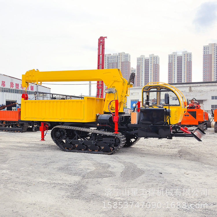 沙漠履带式随车吊 矿石吊装运输一体爬山虎 光伏板安装伸缩起重机