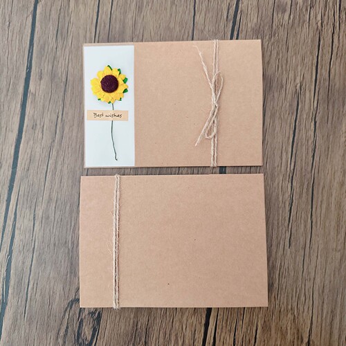 Vintage card handmade dry flower greeting card wholesale Mid-Autumn Festival gratitude greeting card National Day card thank you card 