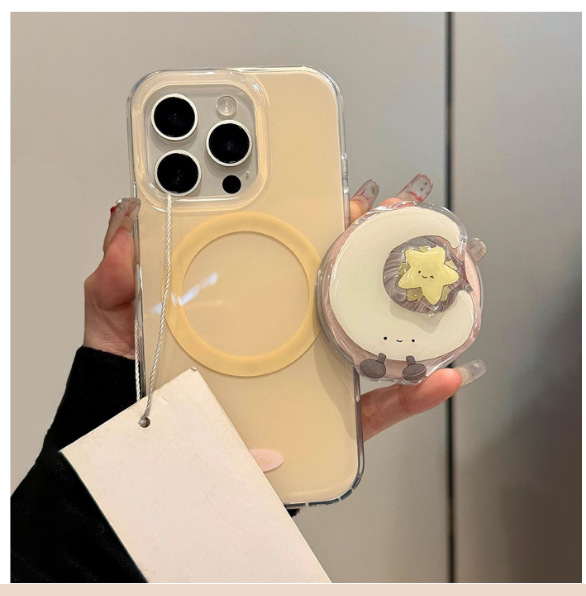 Chica ins atracción magnética rosa 16ProMax luna giratoria 13 funda para teléfono móvil apple 14 soporte 15p trabajo duro