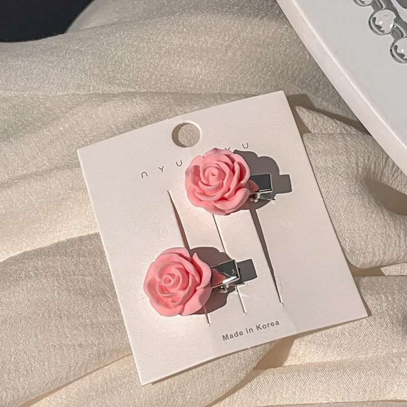 Horquilla de dopamina rosa y2k accesorios de horquilla redonda de mujer sin costuras lindo clip lateral pequeño nuevo clip de flequillo mujer