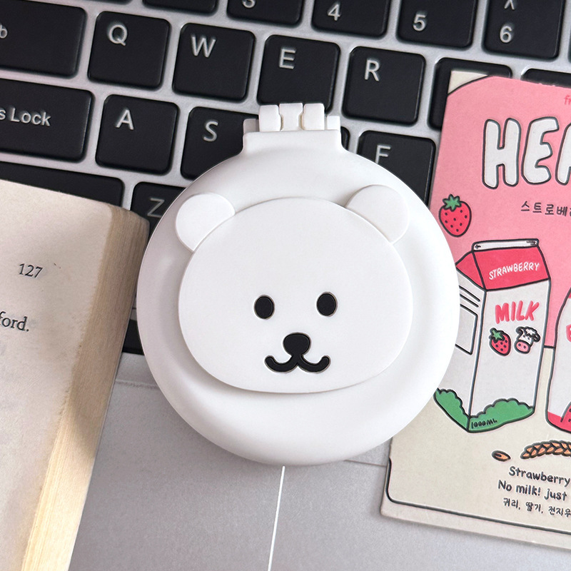 新しいかわいい変装ビーバーの小さなエアバッグ櫛携帯二合一折り畳み鏡櫛diyエアマット櫛アニメ櫛|undefined
