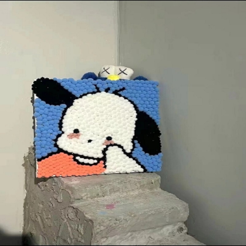 ファーボール絵画卸売DIY手作り貼り付け絵画材料パッケージ親子教育用子供用貼り付けポンポン絵画工場直販|undefined