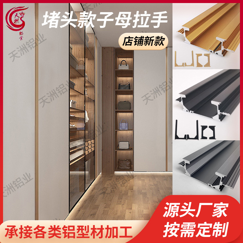 New 18-plate with plug female handle wardrobe cabinet embedded invisible door handle furniture top hidden handle