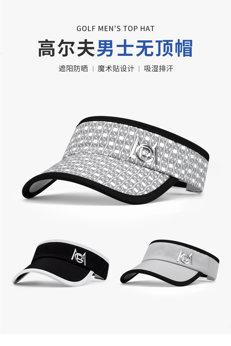 Mũ golf PGM không đỉnh thể thao che nắng mùa hè, vành rộng 19 cm — MZ052-Trắng đen đỏ, MZ052-Trắng Đen, MZ025-Mũ bóng không đỉnh [màu đỏ], MZ045-Đen Trắng chi tiết 61