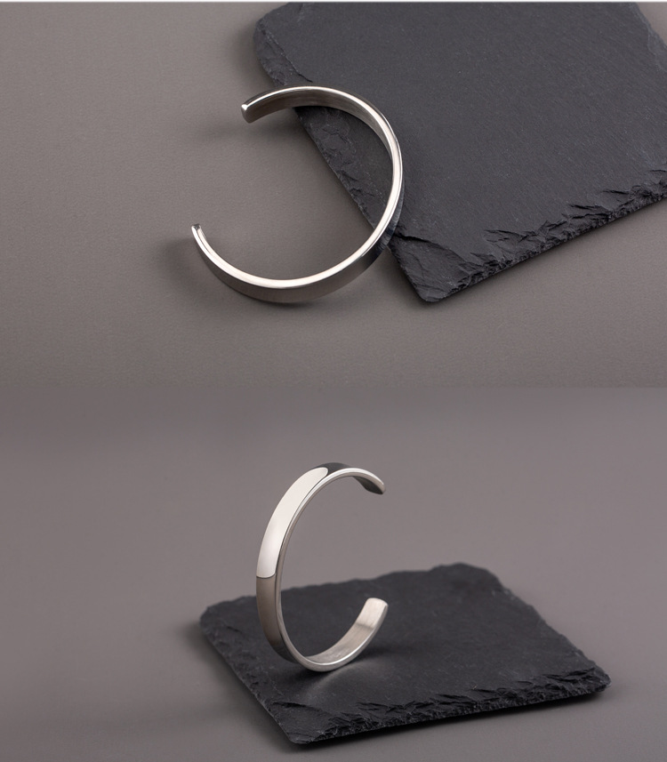 15g Weight Bangle Classification 1 Piece Quantity Casual, Daily Occasion Stainless Steel Material Hip-Hop Solid Color Stainless Steel Polishing Plating Men's Bangle Men Cuff & Bangle