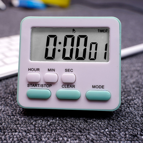 Kitchen timer student time manager timer English version positive and negative timing digital electronic alarm clock