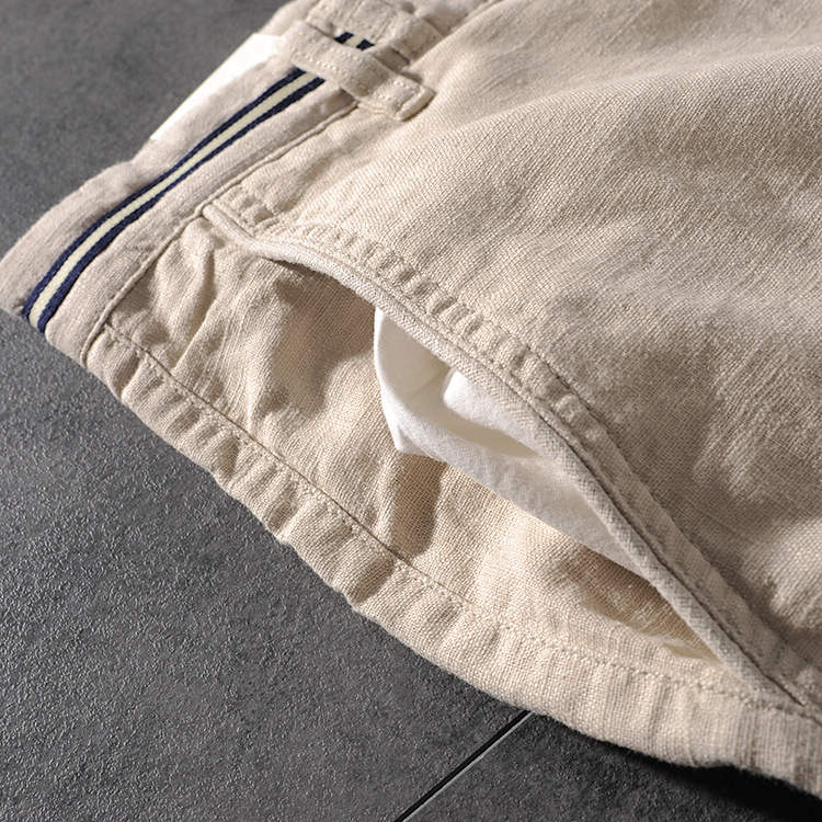 DEESMANCE and CO spring/summer American comfortable wash cotton linen simple men's casual pants five-point pants 277 38 DEESMANCE and CO spring/summer American comfortable wash cotton linen simple men's casual pants five-point pants 277 38