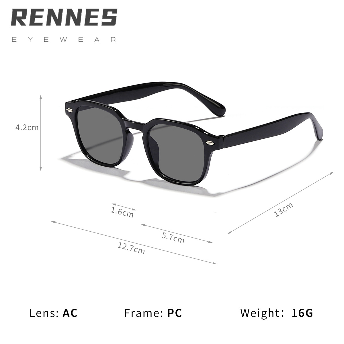 2024 Gafas de sol para niños con clavos cuadrados de nuevo estilo transfronterizo, gafas de sol para exteriores de moda de color caramelo retro