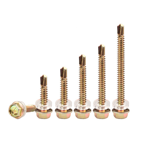 Lightning external hexagonal drill tail with pad self-tapping galvanized dovetail screws color steel tile nail drill tail nail hexagonal drill tail screw