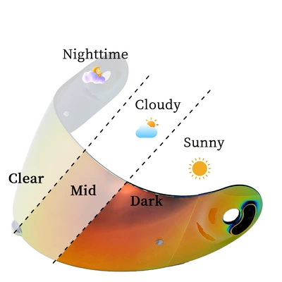 helmet visors, supports customization — Dəbilqə (Kaska) aksesuarları - transparent-and-turns-red-high-light-transmission-sun-protection-suitable-for-day-and-night-use