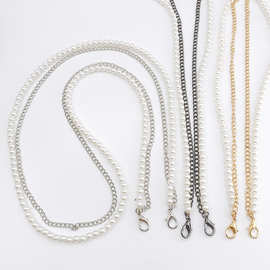 新款小香风珍珠链条斜挎手机饰品挂绳挂链包包肩带链子礼品女珍珠