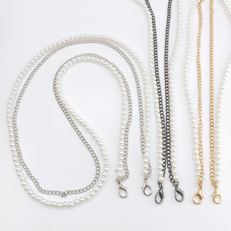 New Style Chanel Pearl Chain Crossbody Mobile Phone Accessories Lanyard Hanging Chain Bag Shoulder Strap Chain Gift Women's Pearl