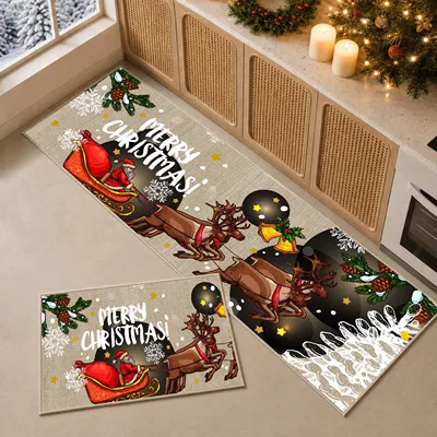 Avtomobil döşəmə paspasları water-absorbent, non-slip, dirt-resistant long strip - christmas-sleigh-gift-4060cm
