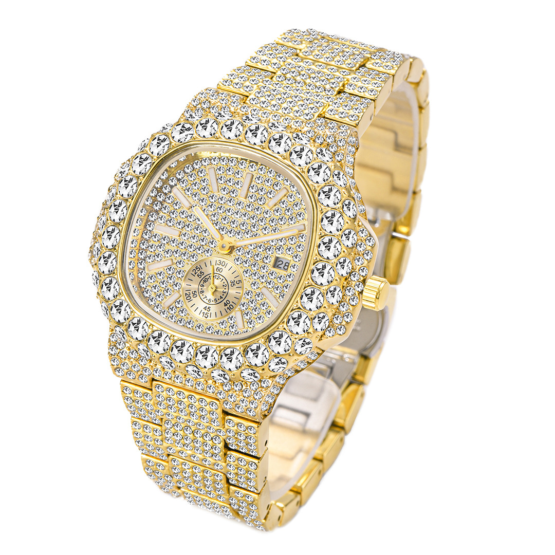 MISSFOX reloj transfronterizo popular Baida moda diamante completo hip hop estrellado luminoso cuarzo reloj de hombre