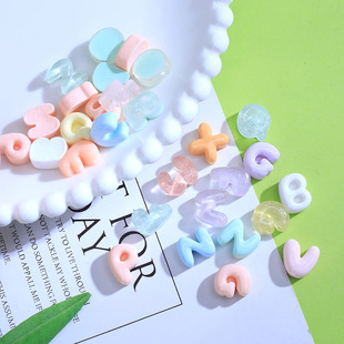 Glossy transparent English letters mixed cream glue DIY mobile phone shell material package resin jewelry accessories hairpin head