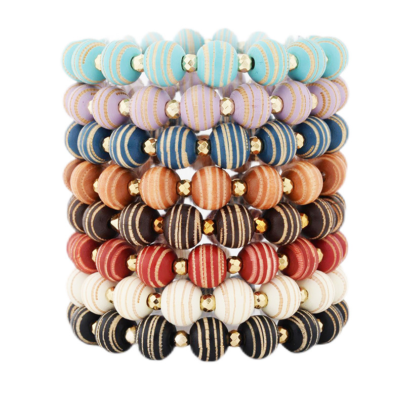 Bohemian Geometric Wooden Beads Beaded Unisex Bracelets display picture 1