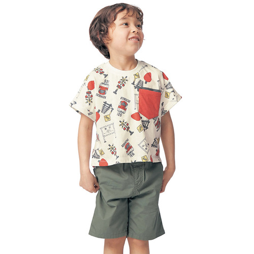 男童夏季纯棉T恤儿童新干线动车图案短袖衫宽松落肩款半袖日系潮