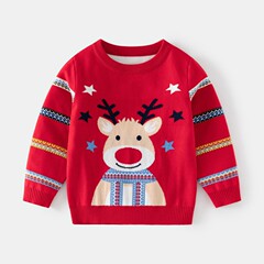 欧米風の子供服の男の子のクリスマスの鹿はセーターをかぶせます。