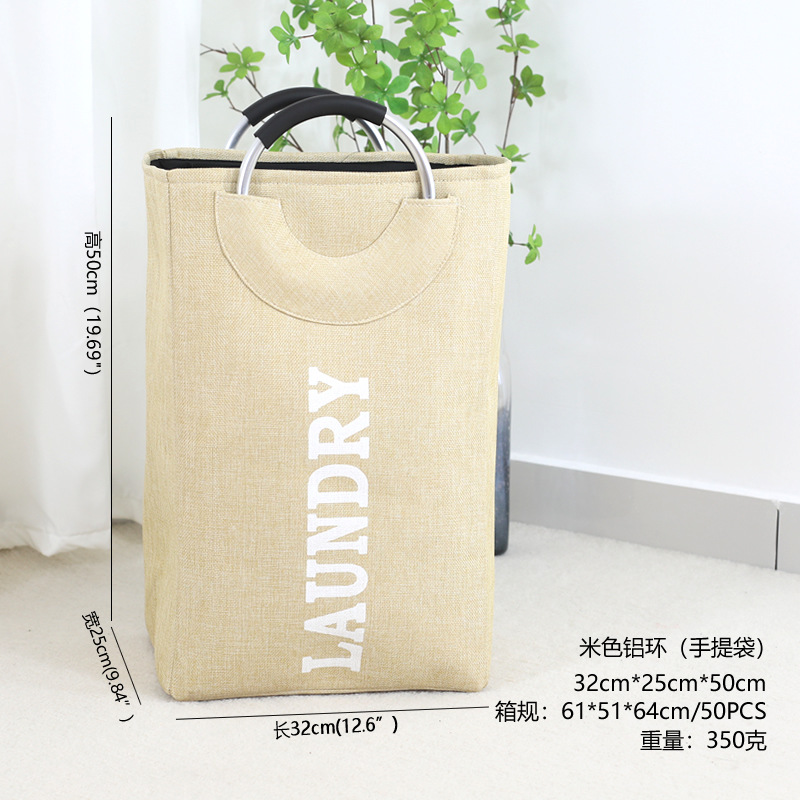 Bolsa de lino portátil plegable cesta de ropa sucia bolsa de compras bolsa de ropa sucia cesta de lavandería cesta
