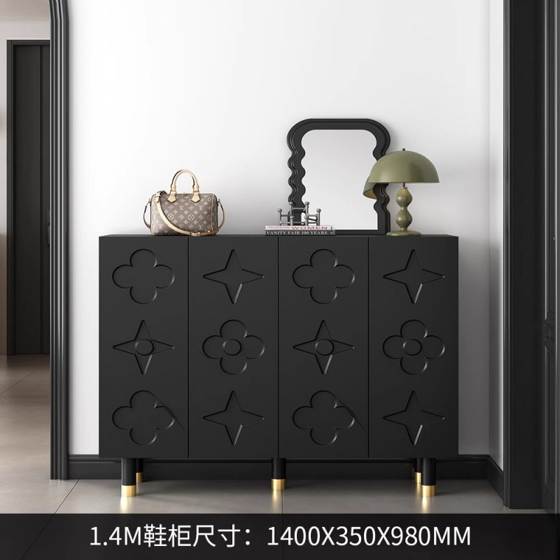 黒い靴箱の復古風家庭の入り口の超薄型の靴箱の玄関棚の高級感があります。|undefined