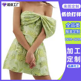 东莞虎门工厂跨境定制生日礼服刺绣大蝴蝶结装饰迷你连衣裙