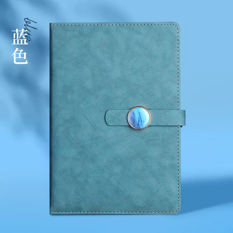 a5高颜值仿皮三折笔记本商务办公记事本套装高档文具用品可印log|undefined