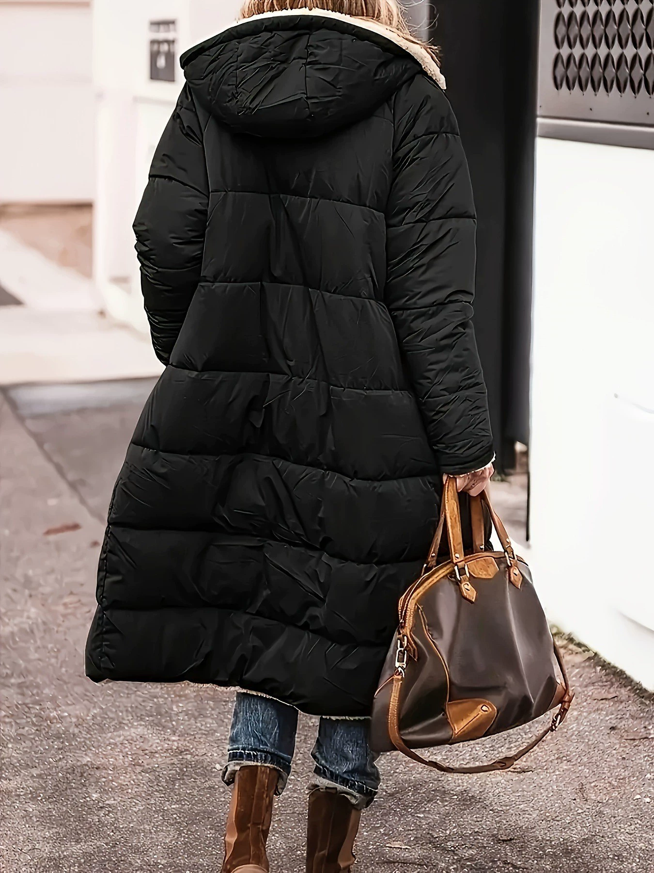 Long fleece keep warm jacket, European style