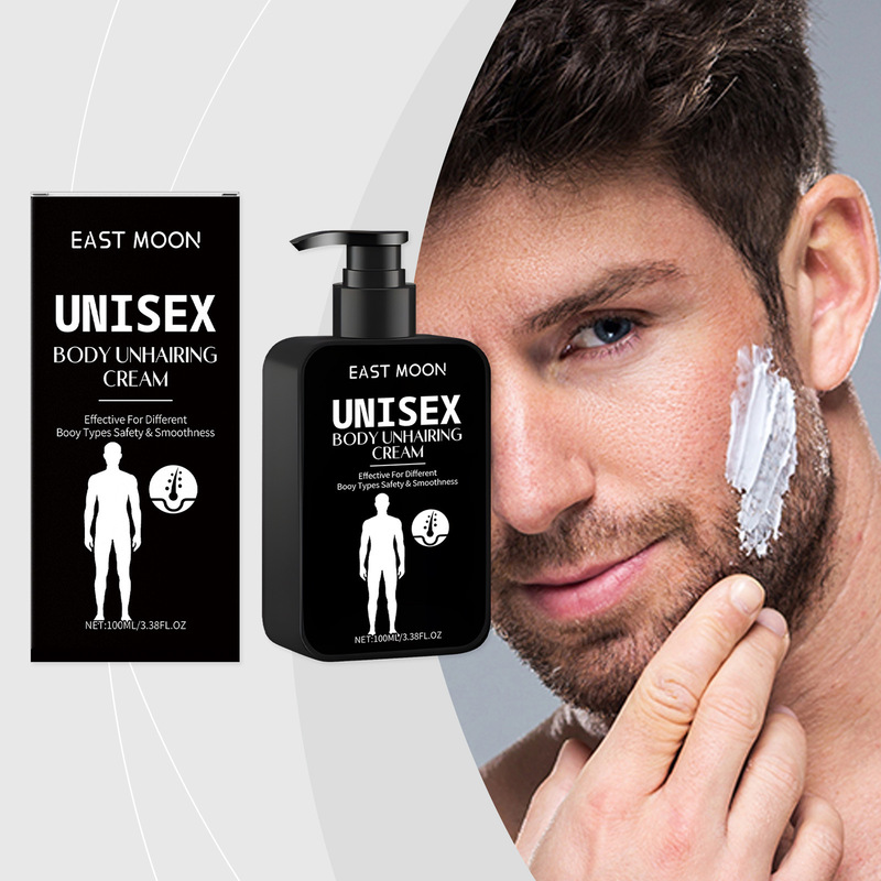 East Moon Men's Hair Removal Cream Gentle and Non-Irritating Smooth and Delicate Home Hair Removal Care Cream for Men