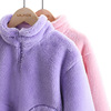儿童摇粒绒加厚女童外套半高领套头衫宝宝中小童外出加厚外穿上衣