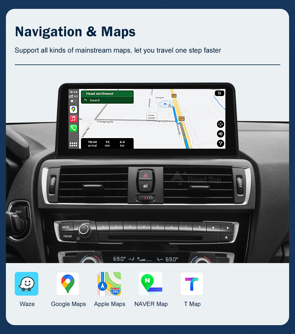 10.25''CarPlay Car Multimedia Display Screen for Bmw 1/2 Series NBT System
