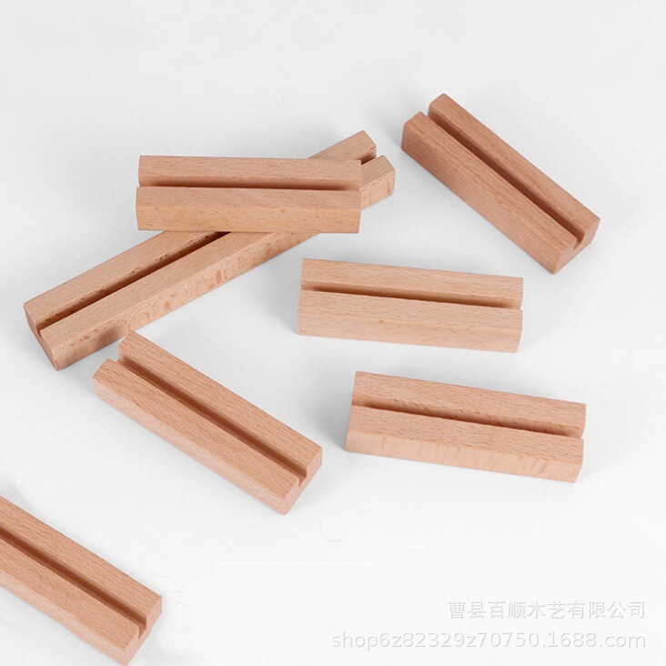 木製卓上カレンダーホルダー ポストカードメッセージホルダー デスクトップノート名刺ホルダー QRコード スクエアベース メニューオーナメント|undefined