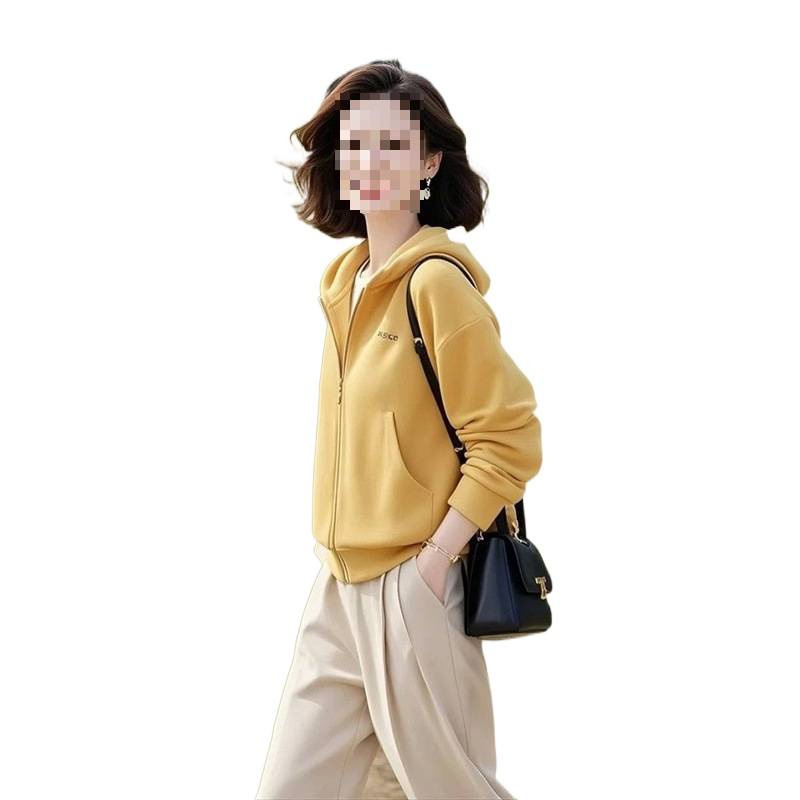 短款2025外套洋气连帽漂亮新款女早春卫衣减龄百搭黄色显瘦小个子|undefined