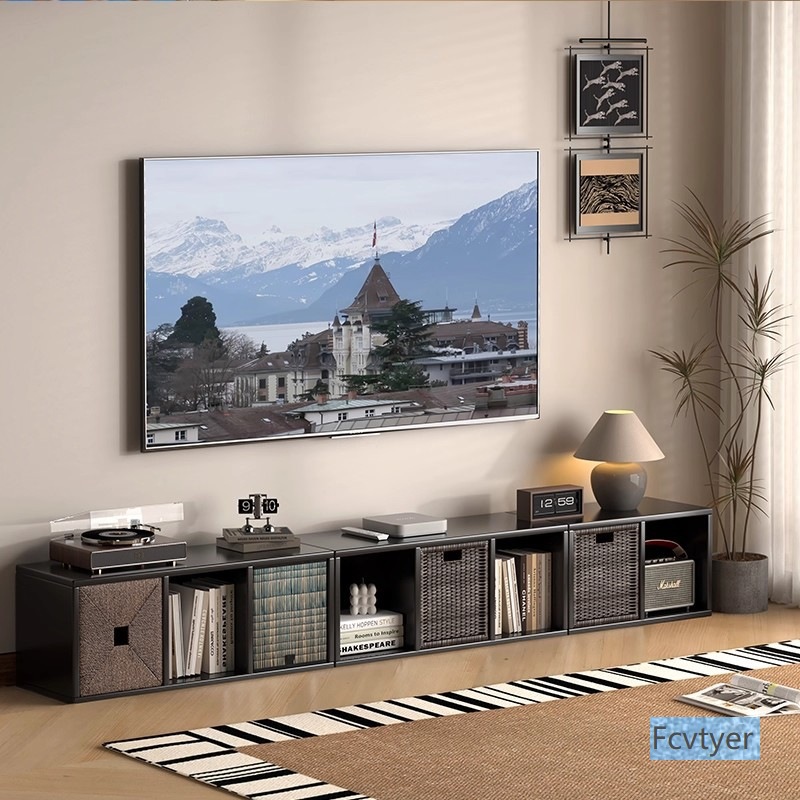 Simple Tv Cabinet for Home Living Room Small Apartment Floor-Standing 2025 New Storage Cabinet Tv Cabinet Combination