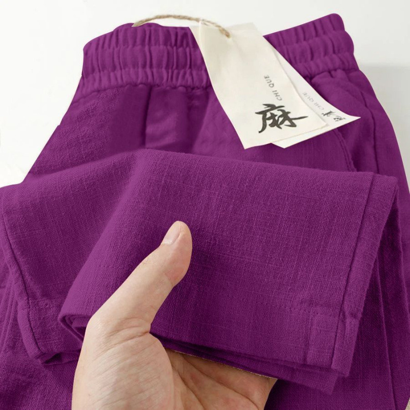 女性用コットンワイドレッグパンツ2025夏ストレートカジュアルパンツファッショナブルで多用途なゆったりとした薄いコットン..コットンストレートヘア|undefined