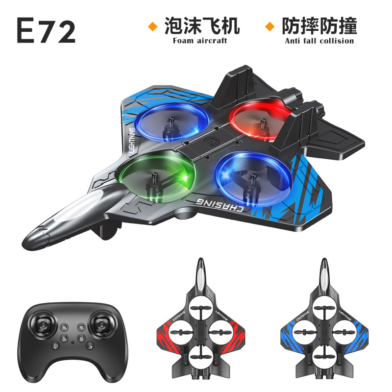 Cross-Border E72 Foam Aircraft Stunt 360 ° Flip Drone Intelligent Height-Holding Hovering Remote Control Fighter Toy