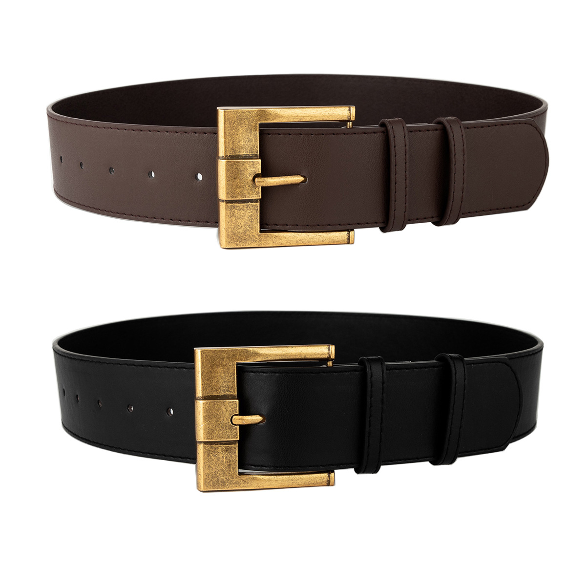 European and American wide belt women's retro Maillard style American style hot girl with skirt suit waist seal high-end waist belt