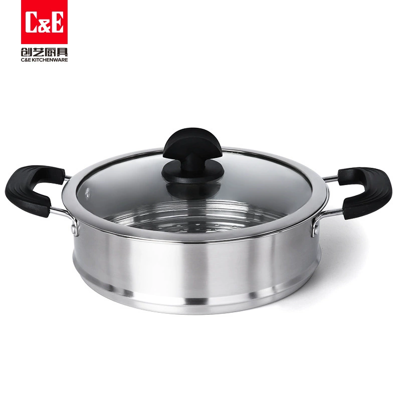 Пароварка C & E Chuangyi 304 нержавеющая сталь, двухслойная, для приготовления на пару и варки, большая емкость, повторное основание, многопрофильная кастрюля для супа на кухне дома